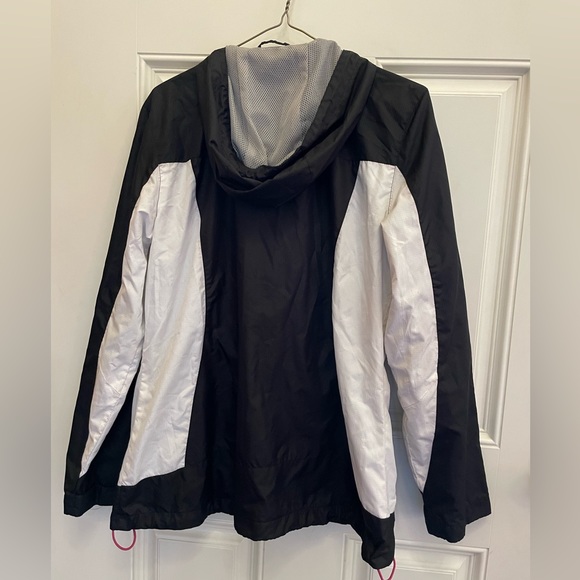 Warehouse One Windbreaker in Medium. Black and white with hot pink highlights. - Picture 12 of 15